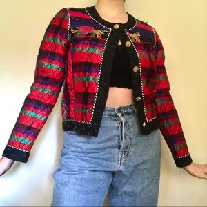 Silk quilted cropped jacket (bolero)